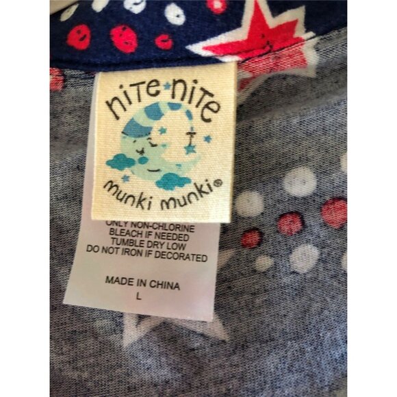 Pajamas Patriotic Stars Stripes Womens S Nite Nite Munki Munki PJs Short Sleeves - Picture 5 of 5